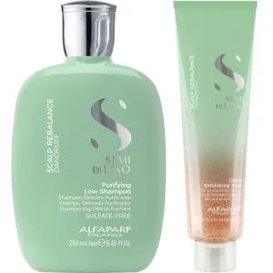 Alfaparf Milano Semi Di Lino Scalp Rebalance Purifying Low Shampoo 250ml & Exfoliating Scrub 150ml Twin