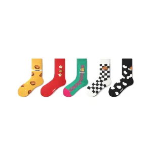 Cheeky Pet All-season Women 5pcs Crew Socks Set