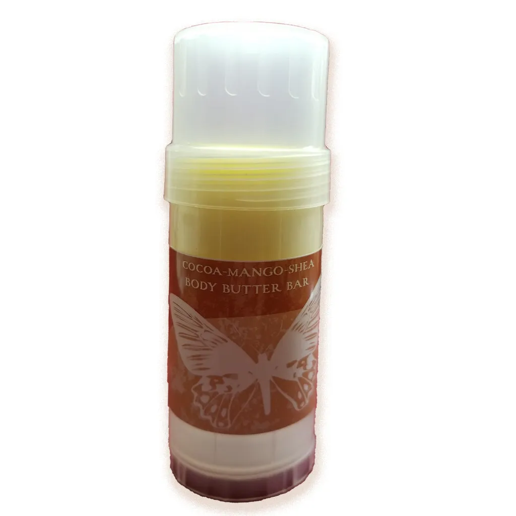 Cocoa-Mango-Shea body butter push-up bar - certified organic ingredients