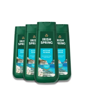 Irish Spring - Active Scrub Body Wash for Men  20 oz  - 4 pack