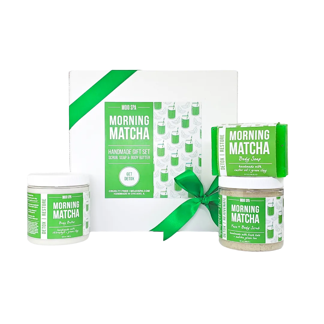 Morning Matcha Scrub, Body Butter & Soap Gift Set