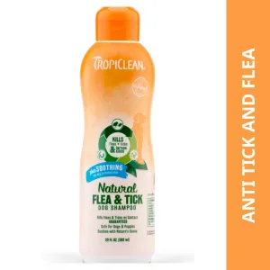 Tropiclean Natural Flea and Tick Plus Soothing Shampoo for Dogs